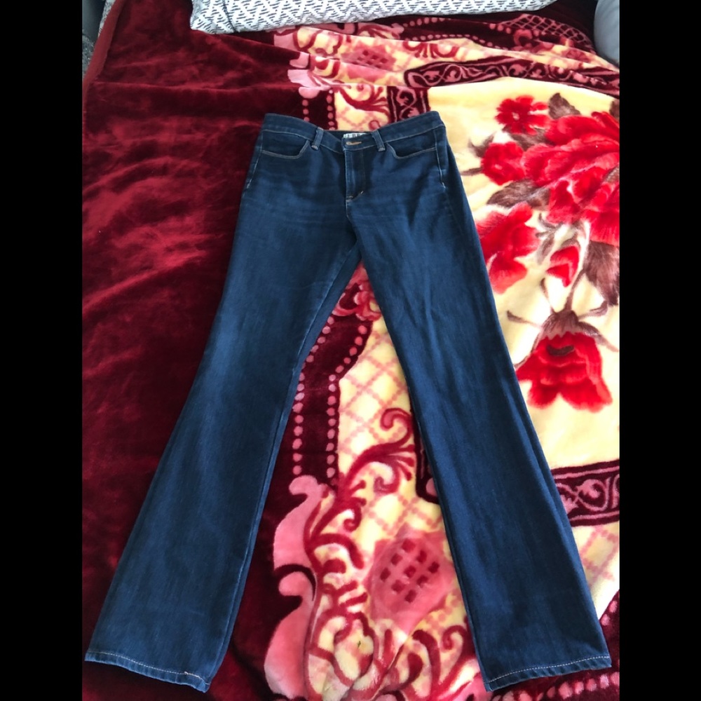 J Brand Bardot Slim Straight Frayed Hem Jeans 27